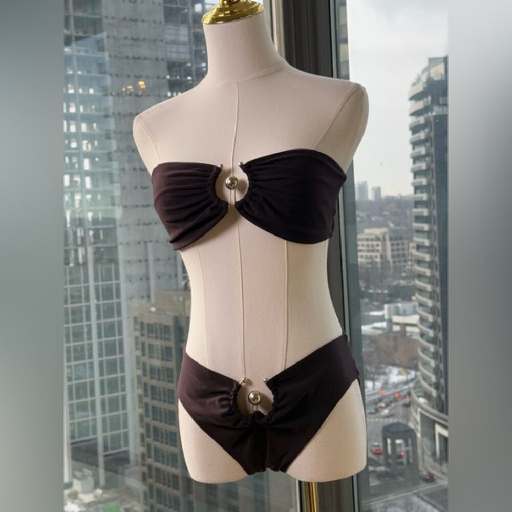 🆕 CHRISTOPHER ESBER 🧿 NWOT Brown Orbit Bikini Set - Sz AU 10 / US 6 - Picture 11 of 16